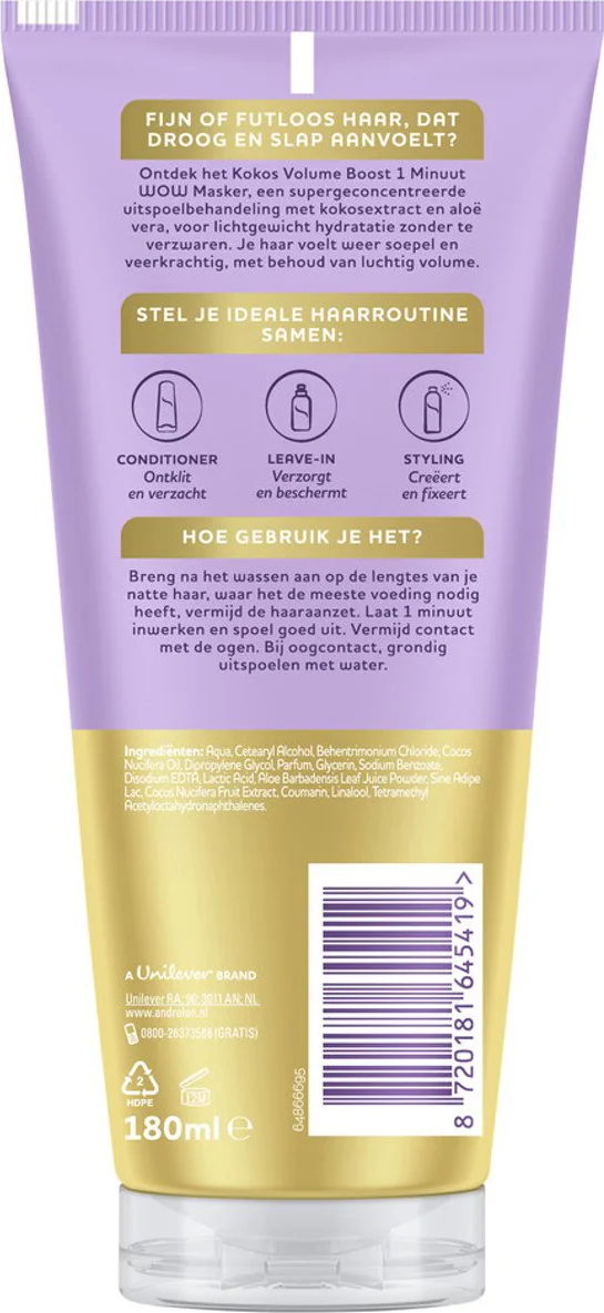 Andrélon WOW Masker Kokos Volume Boost 180 ml