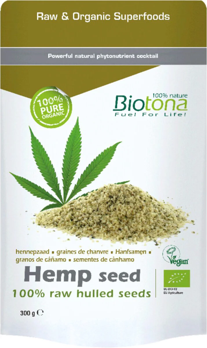 Biotona 100% Raw Gepeld Hennepzaad 300GR