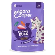 12x Edgard & Cooper Kat Adult Saus Pouch Eend & Kalkoen 85 gr