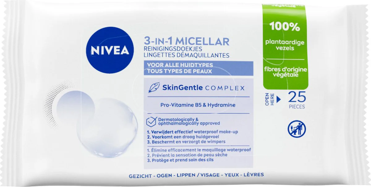 NIVEA Reinigingsdoekjes Micellair 25 stuks