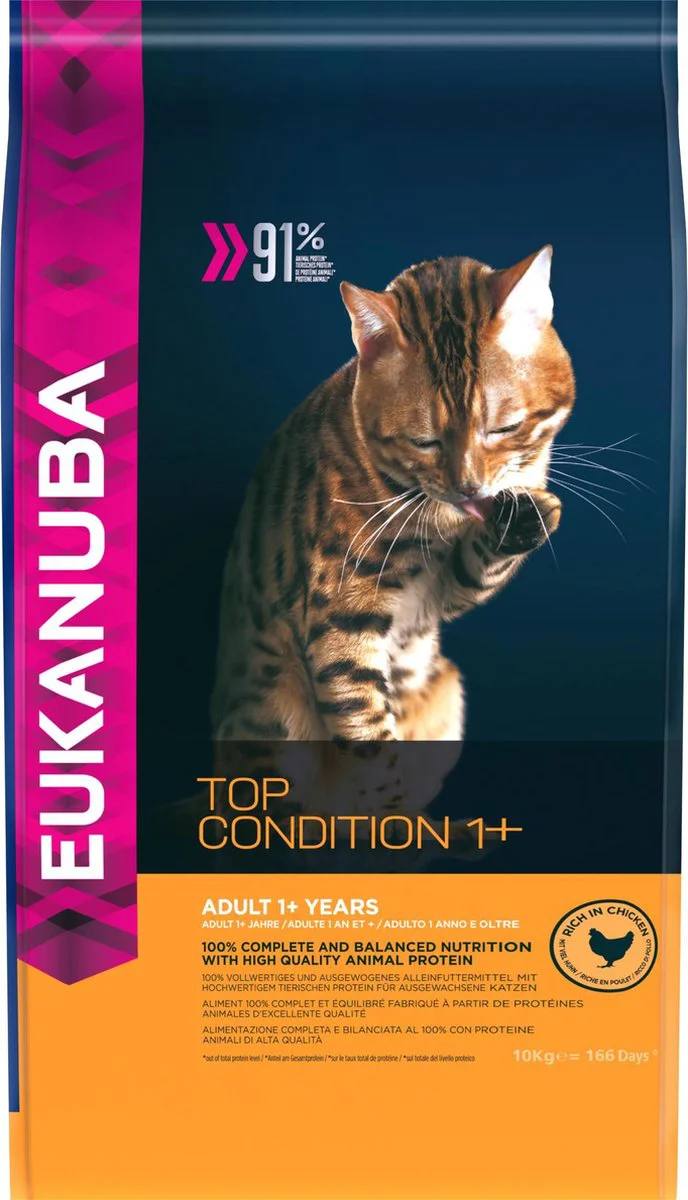 Eukanuba Kattenvoer Droog Adult Top Condition Kip - Lever 10 kg