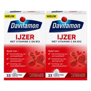 2x Davitamon IJzer Met Vitamine B12 33 tabletten