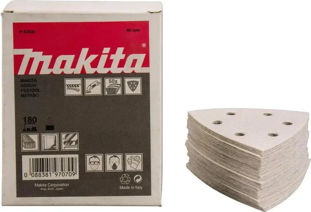 Makita P-42830 Schuurvel K180 White Velcro 3-K 94mm VE=50