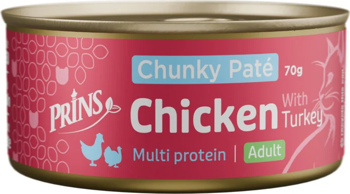 Prins Chunky Paté Kattenvoer Nat Kip & Kalkoen 70 gr