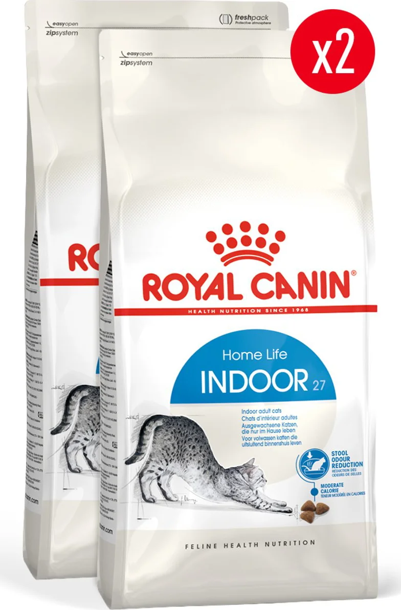 Royal Canin Indoor 27 - Kattenvoer - 2 x 4kg - Voor de volwassen binnenkat