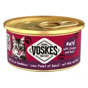 24x Voskes Kattenvoer Nat Paté Kip & Rundvlees 85 gr