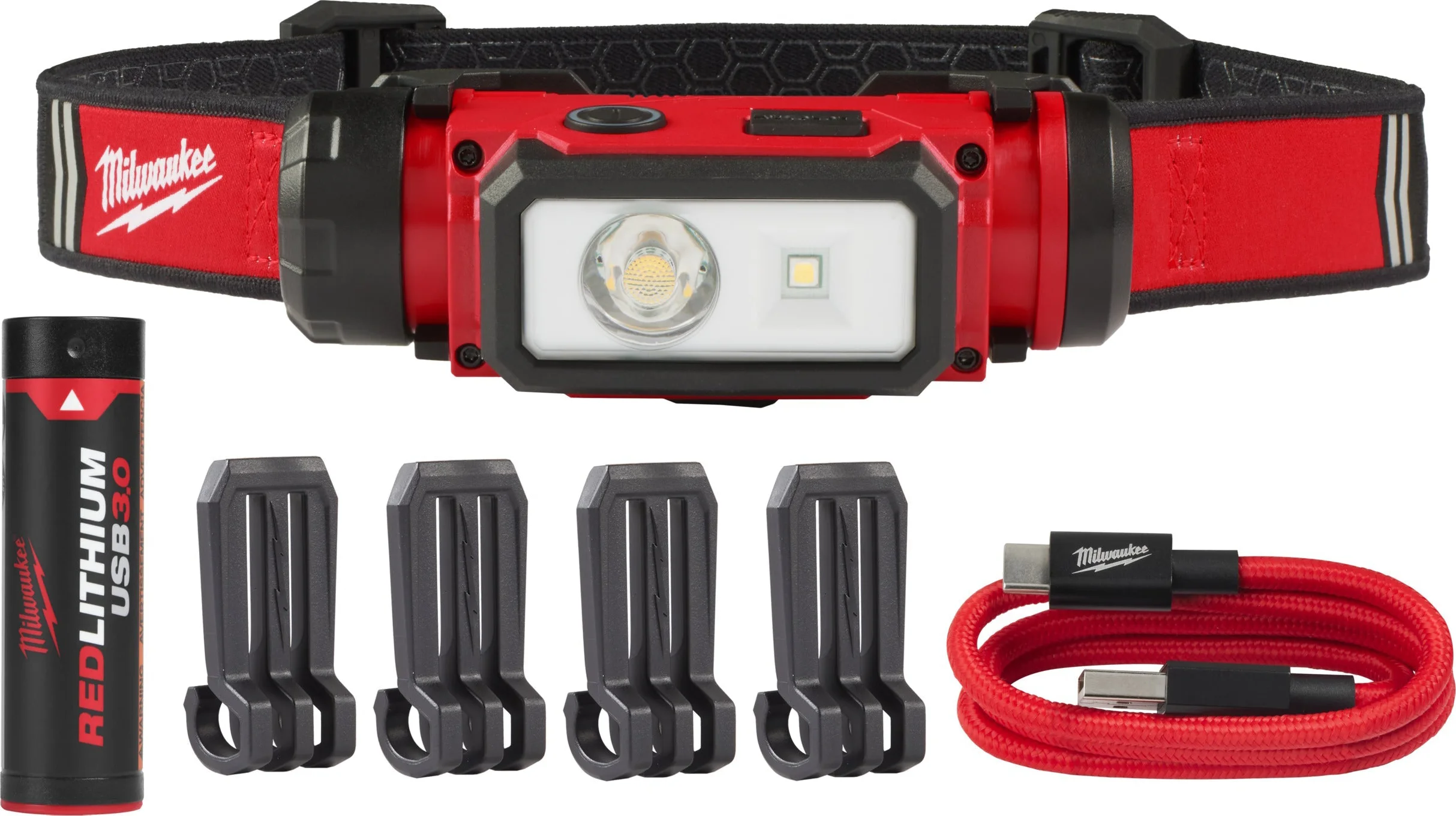 Milwaukee L4 HL2-301 USB Hoofdlamp REDLITHIUM™ 3.0Ah USB batterij - 4933479963