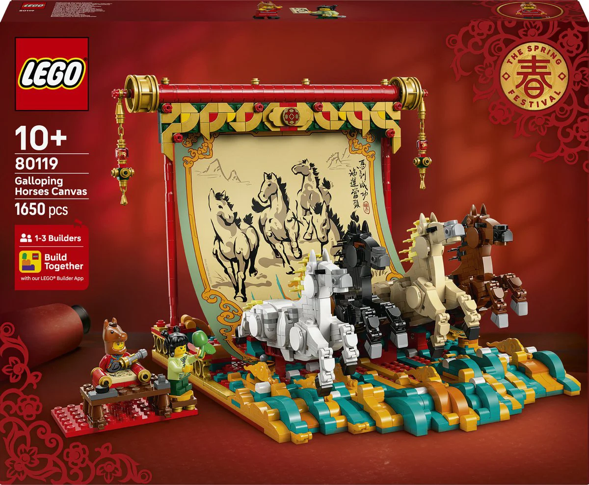 LEGO Display met galopperende paarden 80119