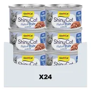 24x GimCat Kattenvoer Nat ShinyCat Filets in Bouillon Tonijn 70 gr