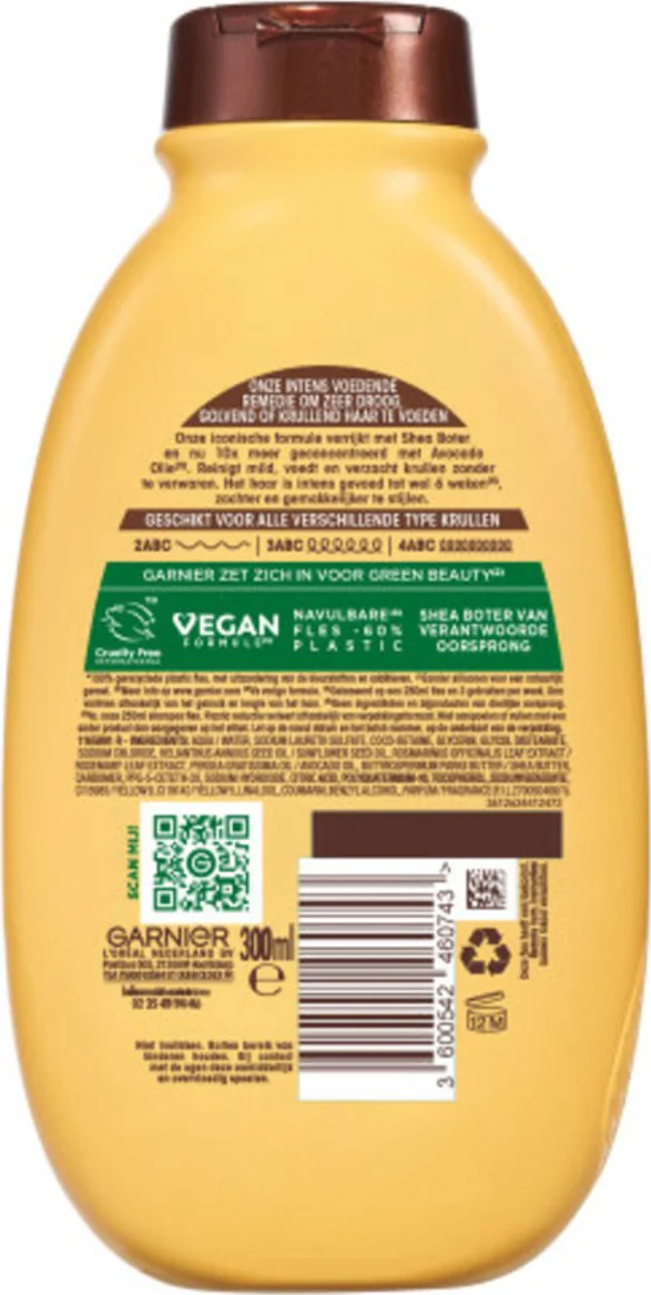 3x Garnier Loving Blends Avocado Olie en Shea Boter Shampoo 300 ml