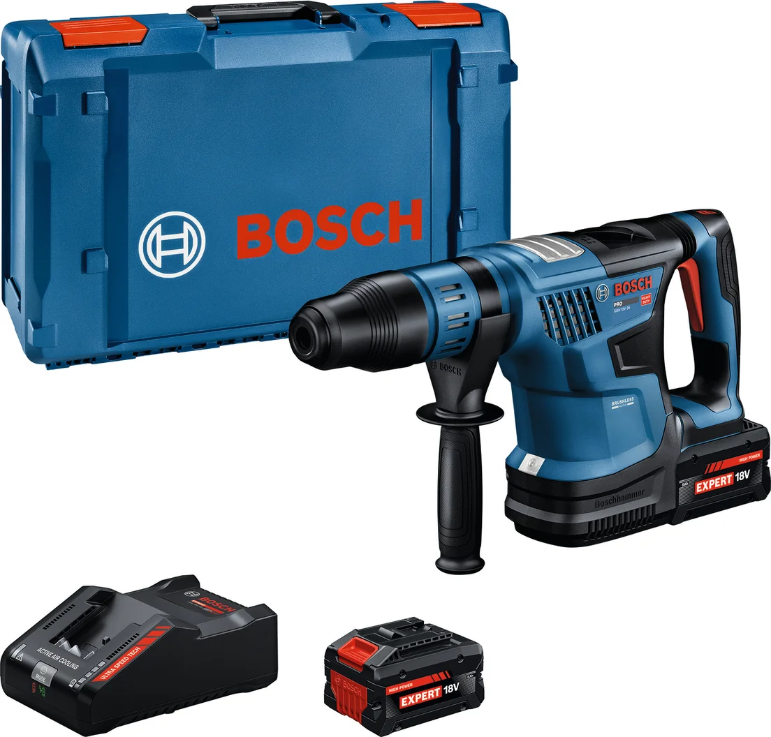 Bosch Professional PRO GBH 18V-36 Accu boorhamer SDS-Max 7,0J 2x EXBA18V-80 - 0611915101