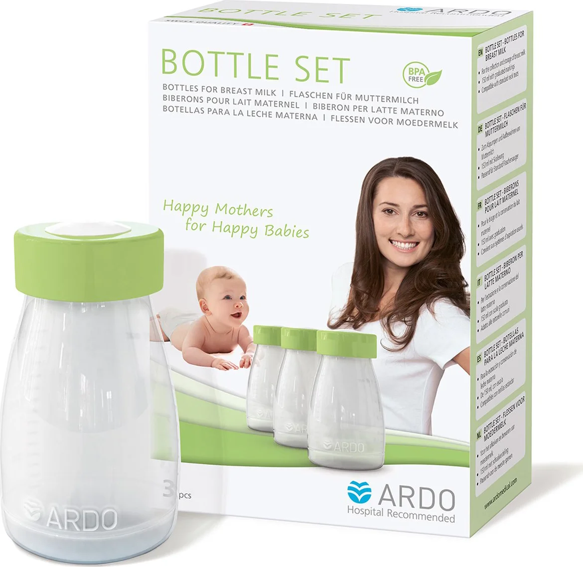 Ardo Medical Bottle Set Bewaarflessen 3st