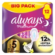 Always Maandverband Platinum Secure Night Extra Wings 12 stuks
