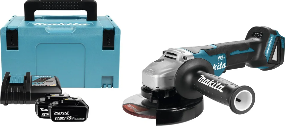 Makita DGA505RTJ Accu Haakse Slijper 125mm 18V 5.0Ah in Mbox
