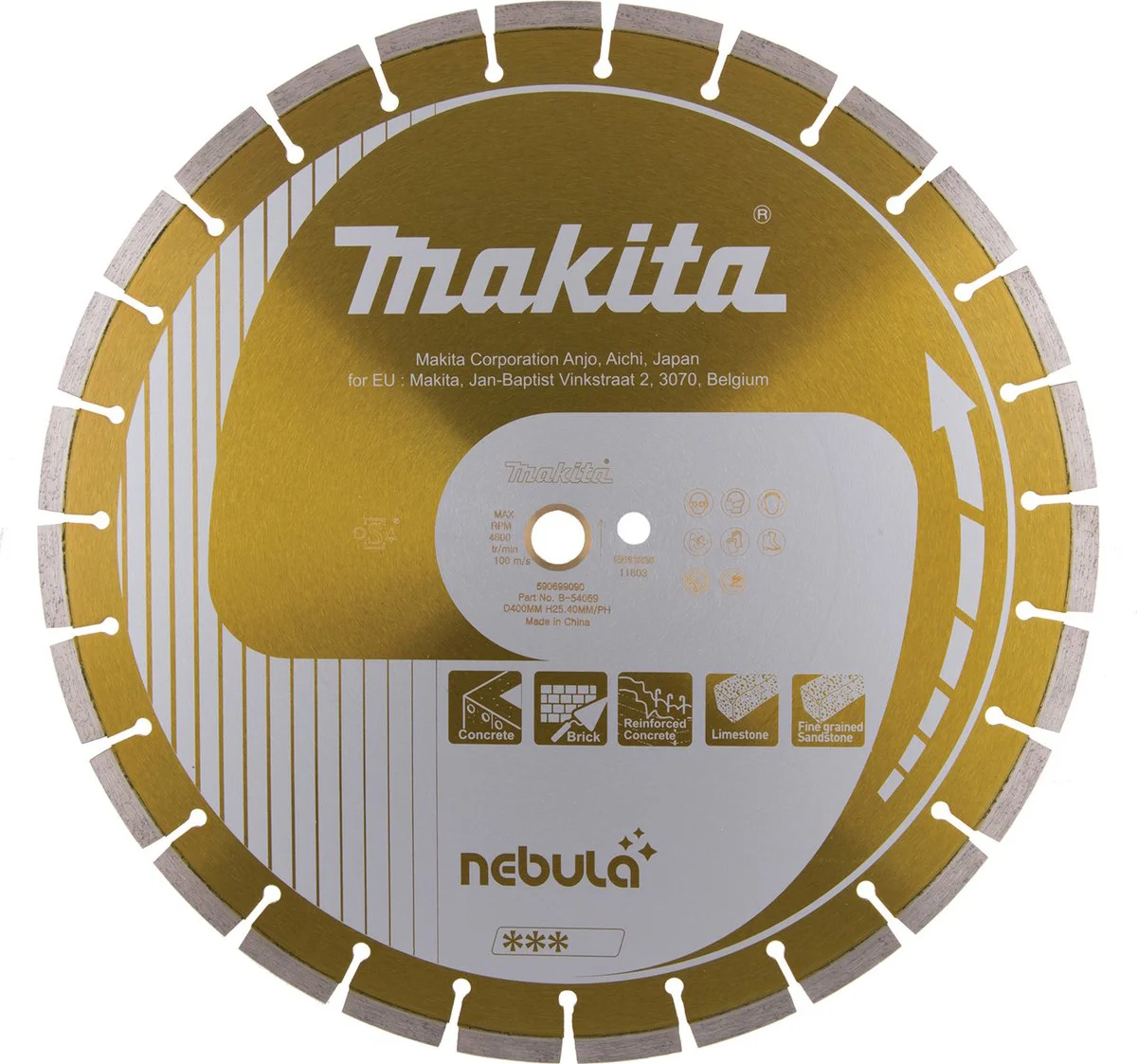 Makita B-54069 Diamantschijf 400x25,4x3,4mm oranje