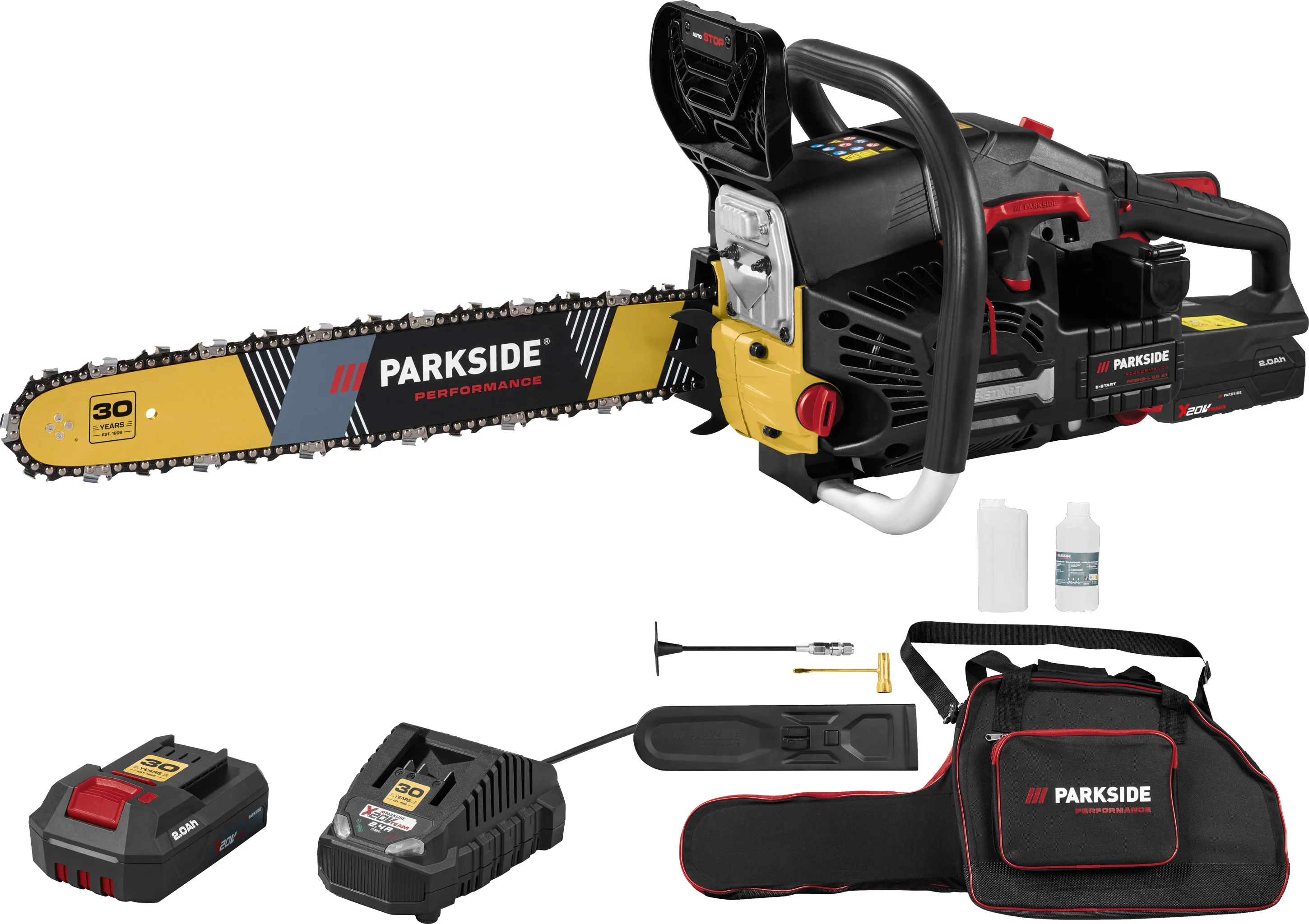 PARKSIDE PERFORMANCE Benzine kettingzaag met elektrische start, 2,2 kW, Limited Edition