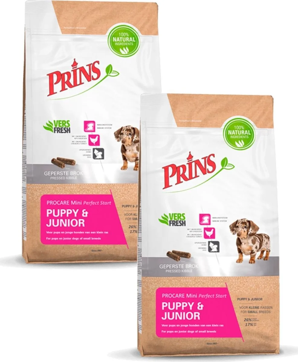 Prins Procare Puppy & Junior Mini Gevogelte - Hondenvoer - 2 x 3 kg