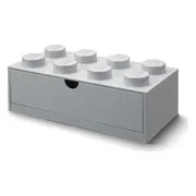 LEGO Bureaulade met 8 noppen - grijs