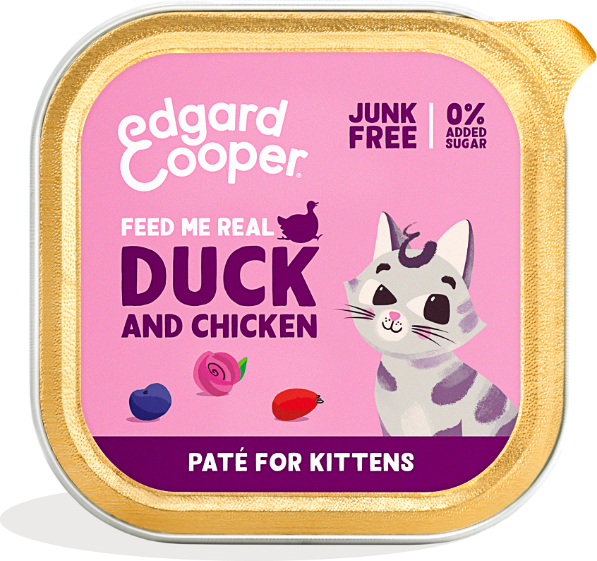 Edgard & Cooper Kattenvoer Kitten Pate Eend - Kip 85 gr