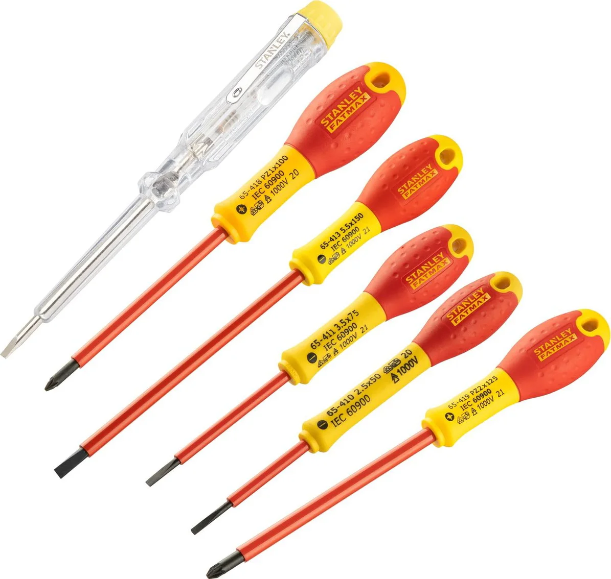 Stanley 0-65-443 FatMax™ Schroevendraaierset VDE Par/Poz/Spanningszoeker 6-delig