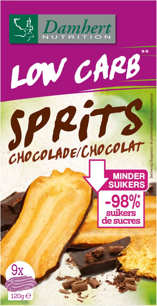 Damhert Low carb Sprits Chocolade 120GR