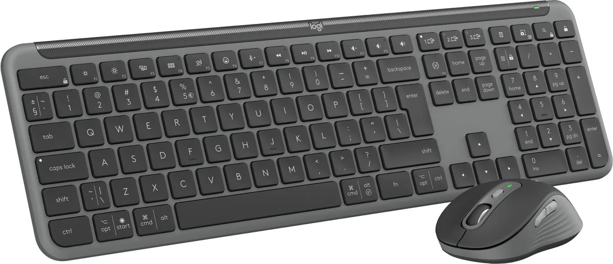 Logitech MK950 Signature Slim Draadloze Toetsenbord en Muis Combo Qwerty Zwart