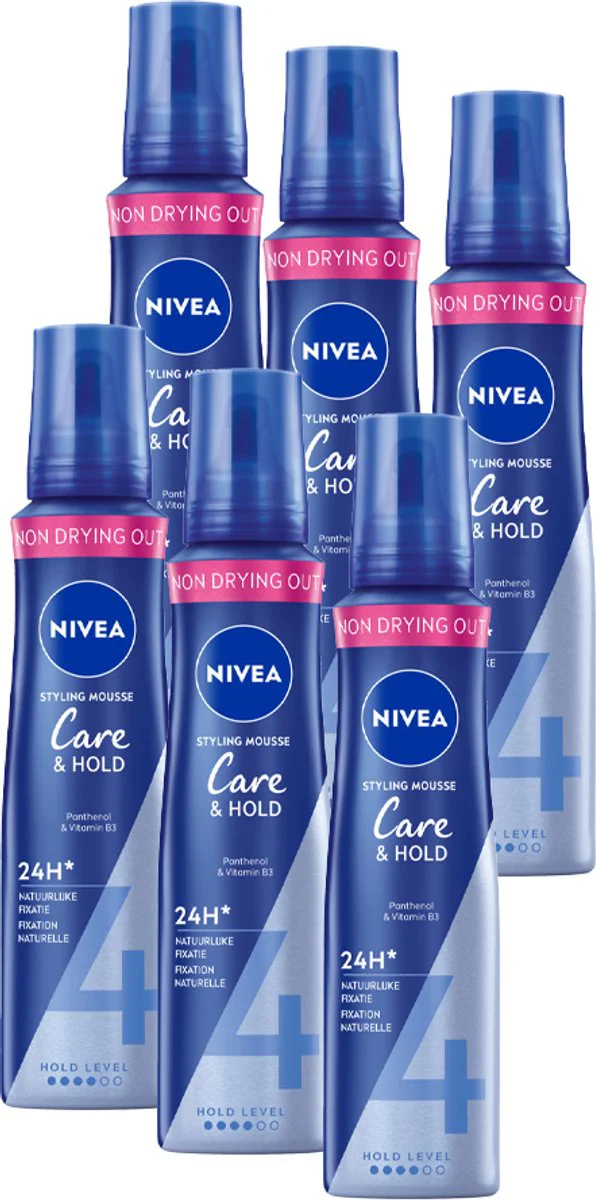6x NIVEA Haarmousse Care & Hold Extra Strong 150 ml