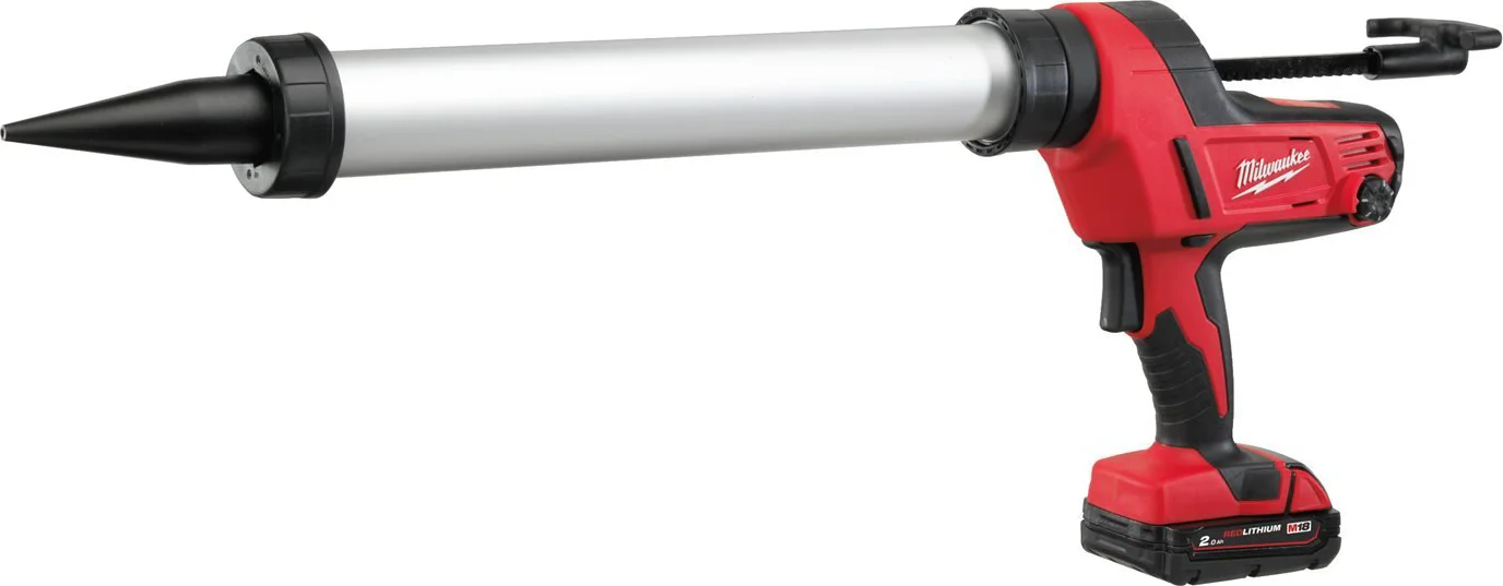 Milwaukee M18 C18 PCG/600A-201B Accu lijm- en kitspuit met 600 ml aluminium patroonhouder 18V 2.0Ah in tas - 4933441305
