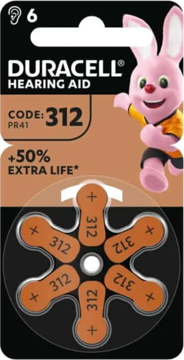 2x Duracell Gehoorapparaat Batterijen 312 6 stuks