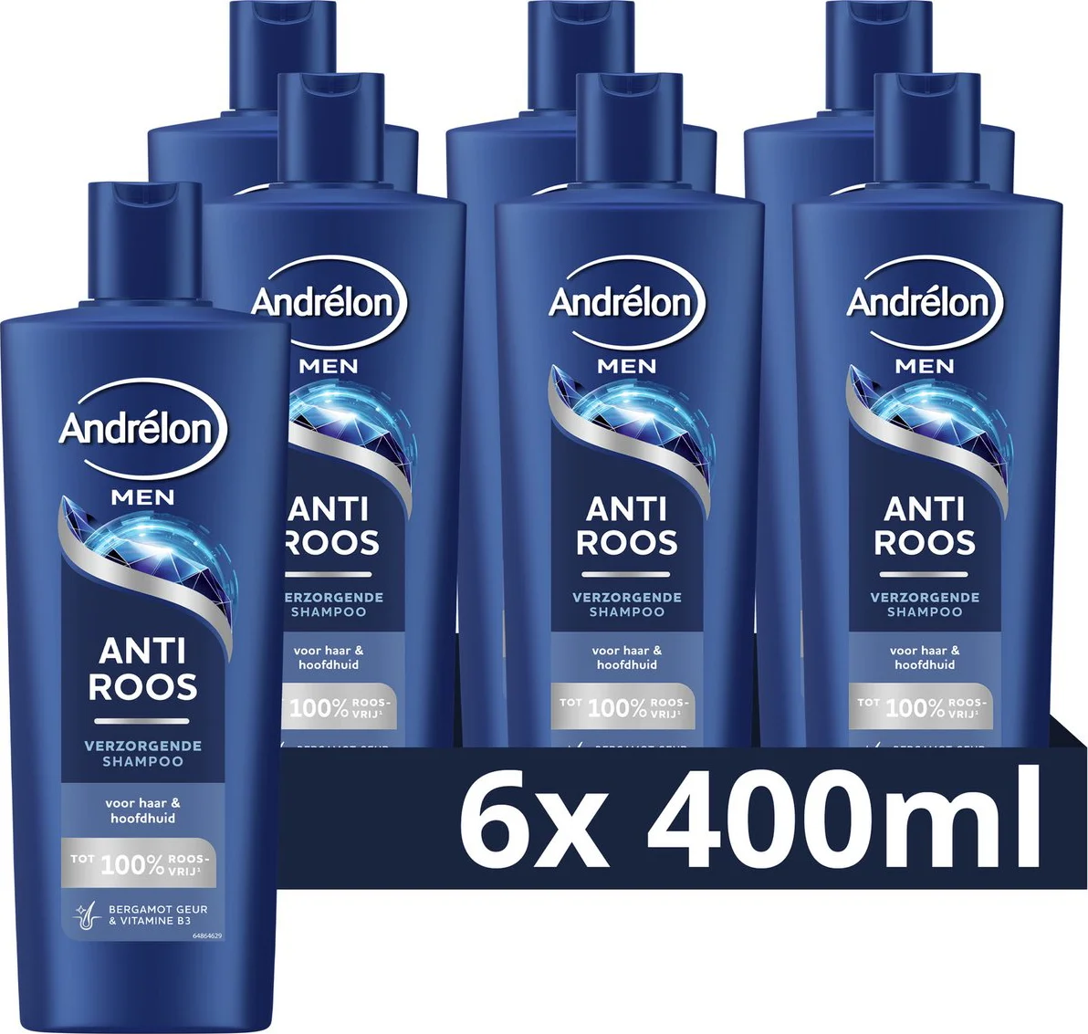 6x Andrélon Shampoo Anti-roos For Men 400 ml
