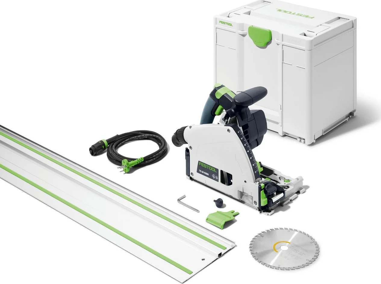 Festool TS 60 KEBQ-Plus-FS Invalzaag in Systainer met FS 1400/2 Geleiderail - 577417