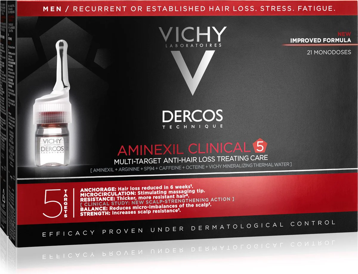 Vichy Dercos Aminexil Clinical 5 Man Anti-Haaruitval Ampullen 21 stuks