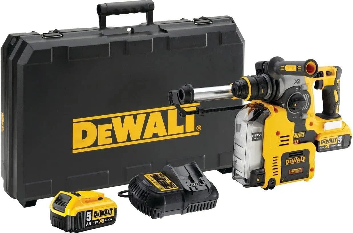 DeWALT DCH275P2 Accu combihamer SDS-Plus 2,1J + snelwisselboorkop + stofafzuiging 18V XR 5.0Ah in koffer