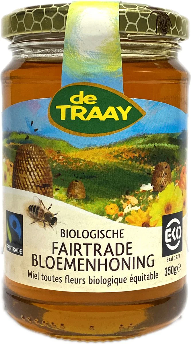 De Traay Biologische Fairtrade Bloemenhoning 350GR