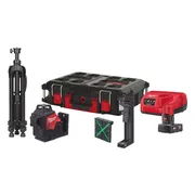 Milwaukee M12 3PLSKIT-401P Accu kruislijnlaser 3x360° groen + statief 12V 4.0Ah in PACKOUT™ - 4933499379