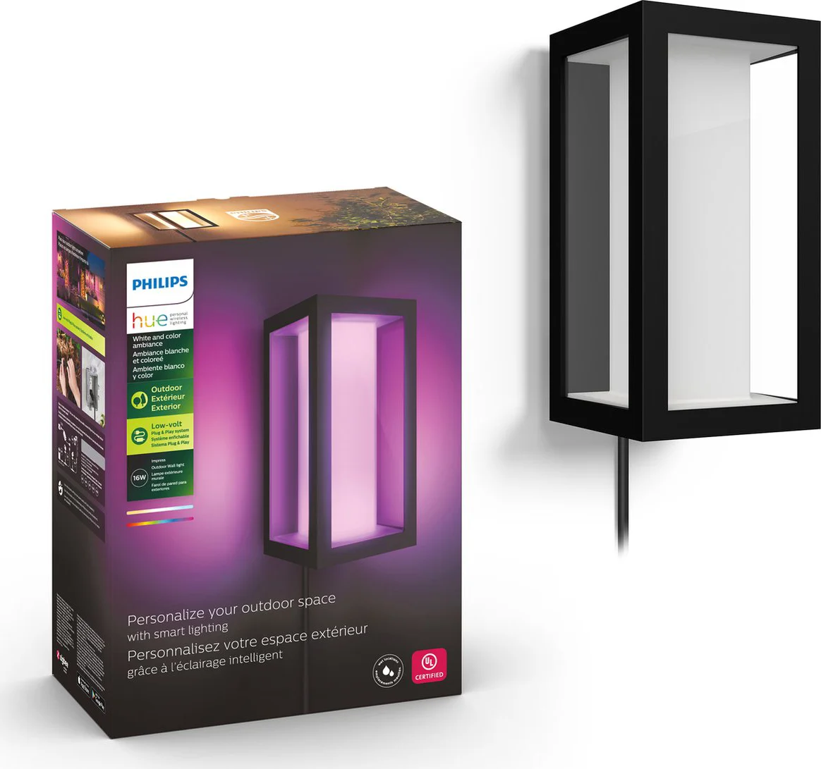 Philips Hue Impress muurlamp White and Color zwart smal