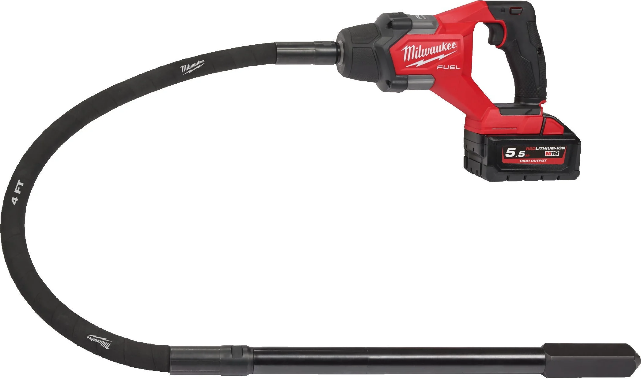 Milwaukee M18 FUEL™ FCVN12-551 Accu Betontrilnaald 1,2m 18V 5,5Ah in doos - 4933479597