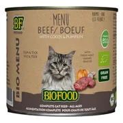 BF Petfood Biofood Kat Organic Rund Menu 200 gr