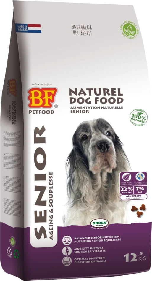 BF Petfood Senior Hondenvoer Naturel 12,5 kg