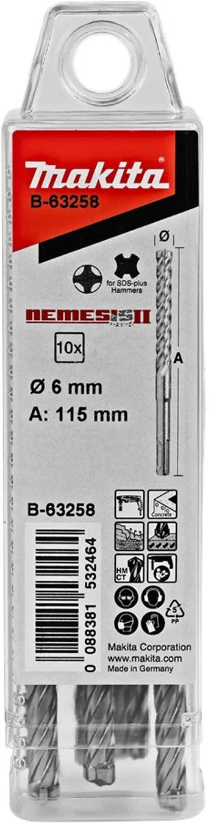 Makita B-63214 P4S: Betonboor 5 x 115 mm SDS-PLUS