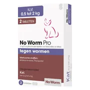 No Worm Pro Ontworming Tabletten Kat 0,5 tot 2 kg 2 tabletten