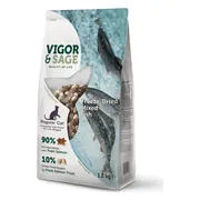4x Vigor & Sage Kattenvoer Droog Adult Freeze-Dried Mixed Fish 1,2 kg