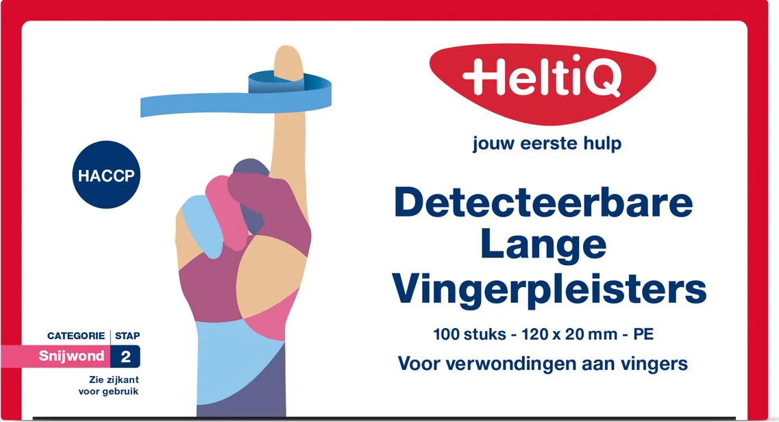 Heltiq Detecteerbare Lange Vingerpleisters Pe 120x20mm 100ST