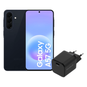 Samsung Galaxy A57 128GB Donkerblauw 5G + BlueBuilt Oplader met Usb C Poort 45W Zwart
