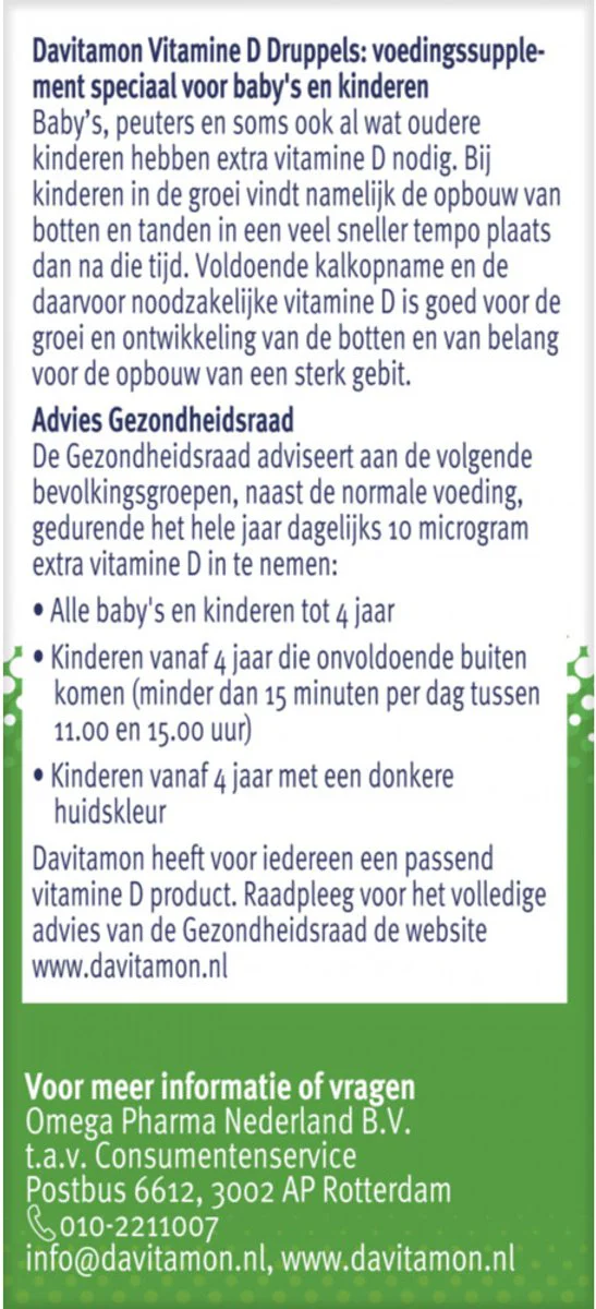 4x Davitamon Vitamine D Druppels 100% Natuurlijk 25 ml
