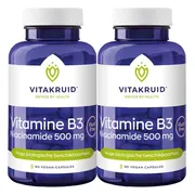 2x Vitakruid Vitamine B3 Niacinamide 500 mg 90 vegancapsules