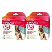 2x Beaphar Fiprotec Anti Teken- en Vlooiendruppels Hond 10 - 20 kg 4 stuks