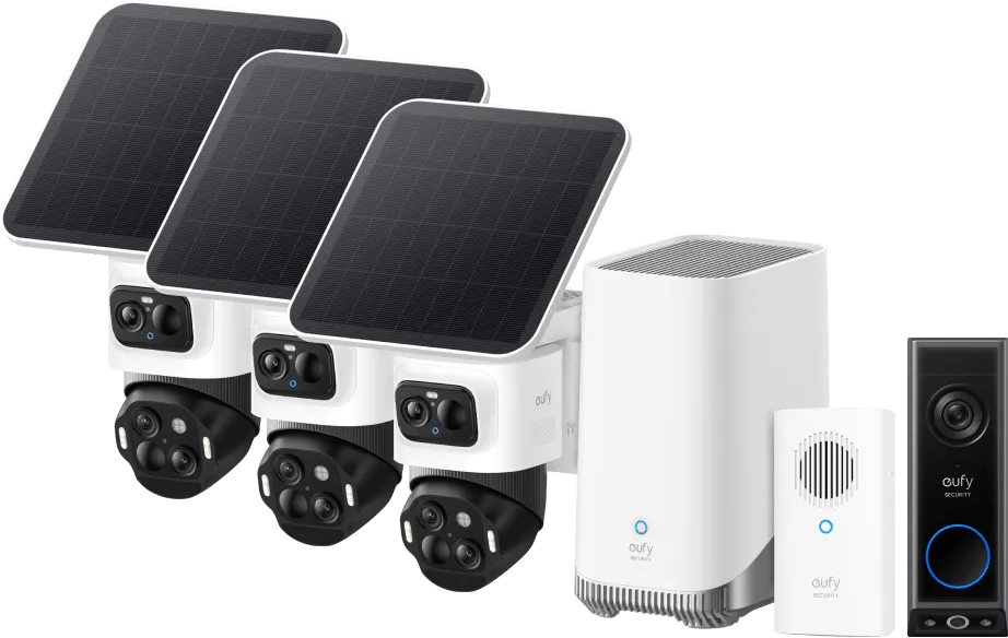 EufyCam S4 3-Pack + HomeBase 3 + Video Doorbell E340 + Chime