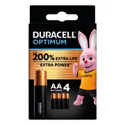 4x Duracell Alkaline Batterijen Optimum AA 4 stuks