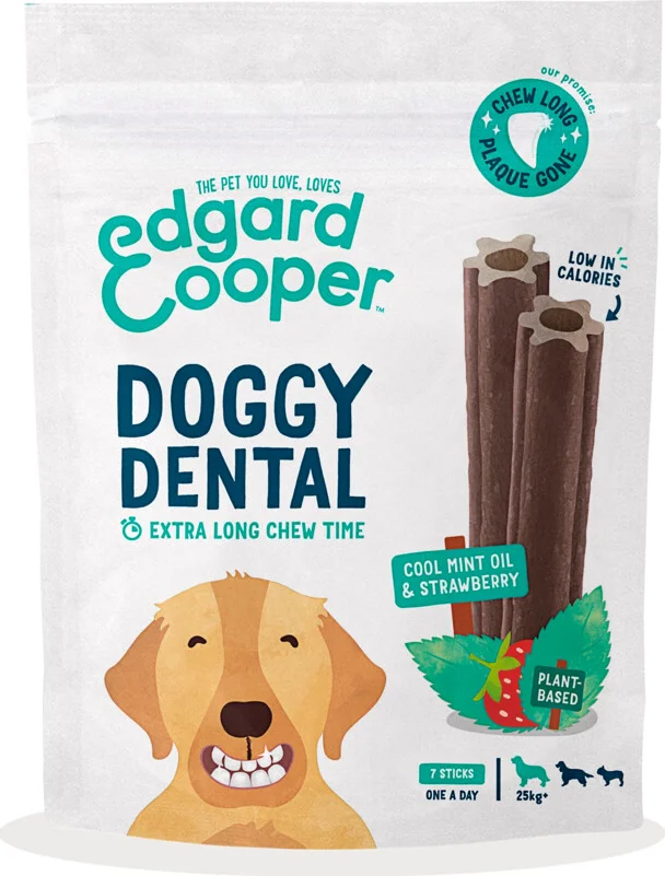 Edgard & Cooper Doggy Dental Sticks Aardbei - Frisse Muntolie